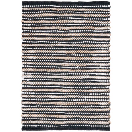 Safavieh 8 x 10 ft. Vintage Leather Global Hand Woven Rectangle Rug Black & Ivory VTL205Z-8